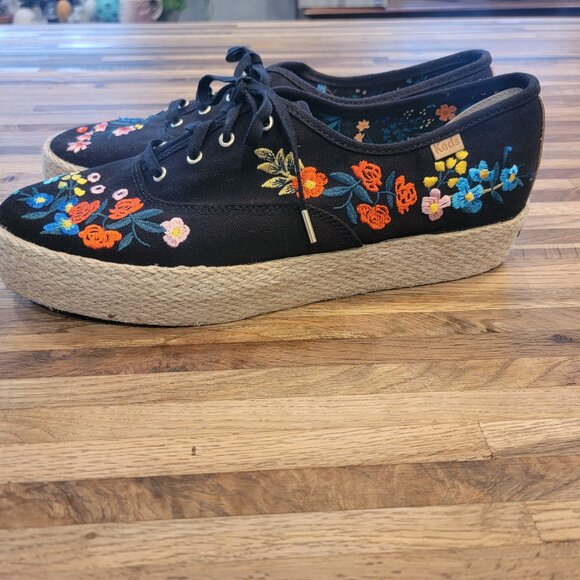 Keds x Rifle Paper Co. Triple Kick Wildwood Sneaker Black Floral - Picture 5 of 12